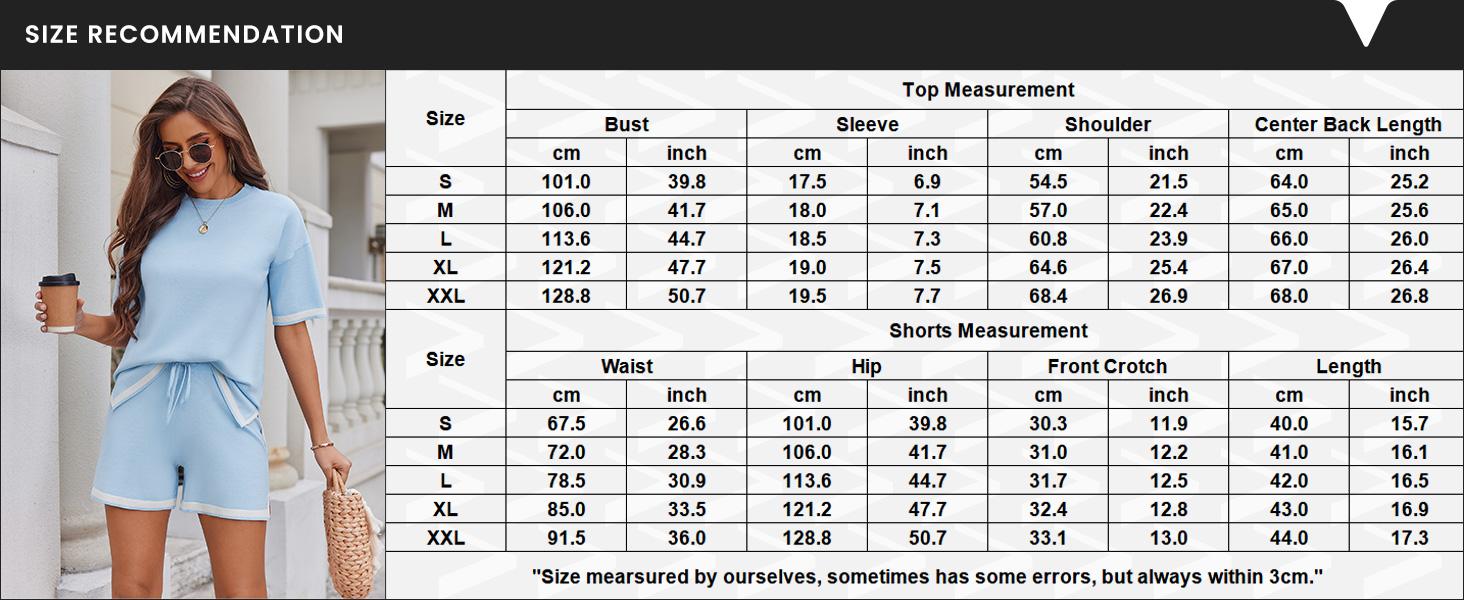 EKOUAER Spring Women's knitted two-piece comfortable set of short- summer sleeved pullover pajamas, casual nightwear, elasticated