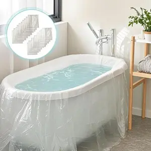 Large Disposable Bathtub Liners - 20 Pack Plastic Covers for Salon & Hotel Tubs - Waterproof Bath Tub Protectors (102 x 47 Inch) - Reusable & Durable - Fits Standard Size Bathtubs Cleaning Household Wall