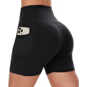 Biker Shorts Women with Pockets - 3"/5"/8" High Waisted Workout Spandex Tummy Control Gym Running Yoga Shorts