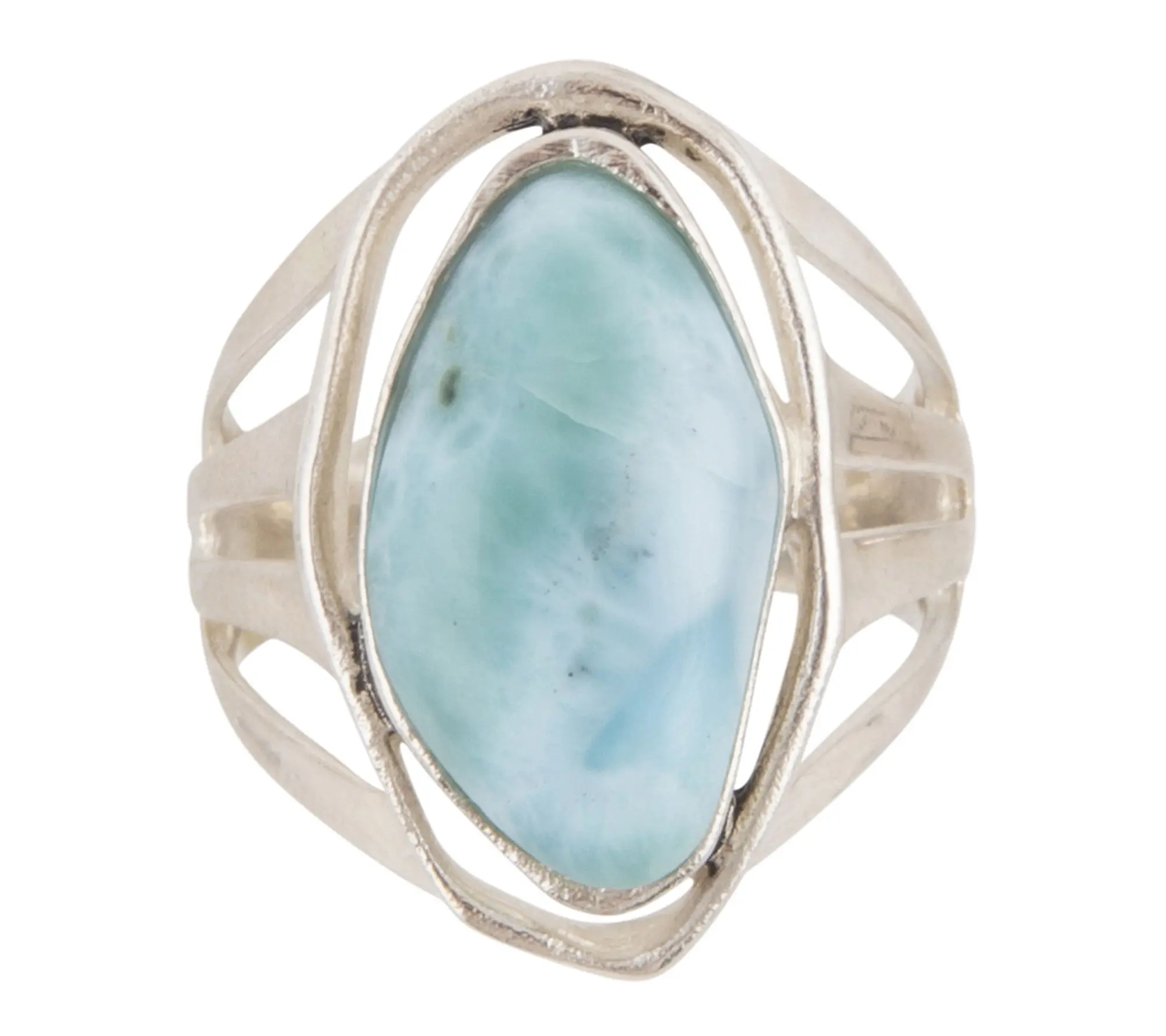 Barse Artisan Crafted Abstract Larimar Statement Ring