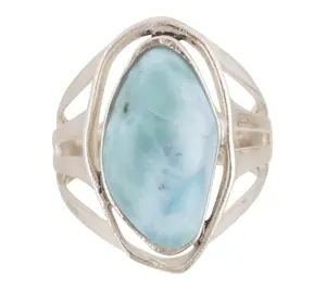 Barse Artisan Crafted Abstract Larimar Statement Ring