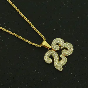 Hip Hop Iced Out 23 Number Pendant Necklace for Men, Rope Chain Bling Rapper Jewelry Gift