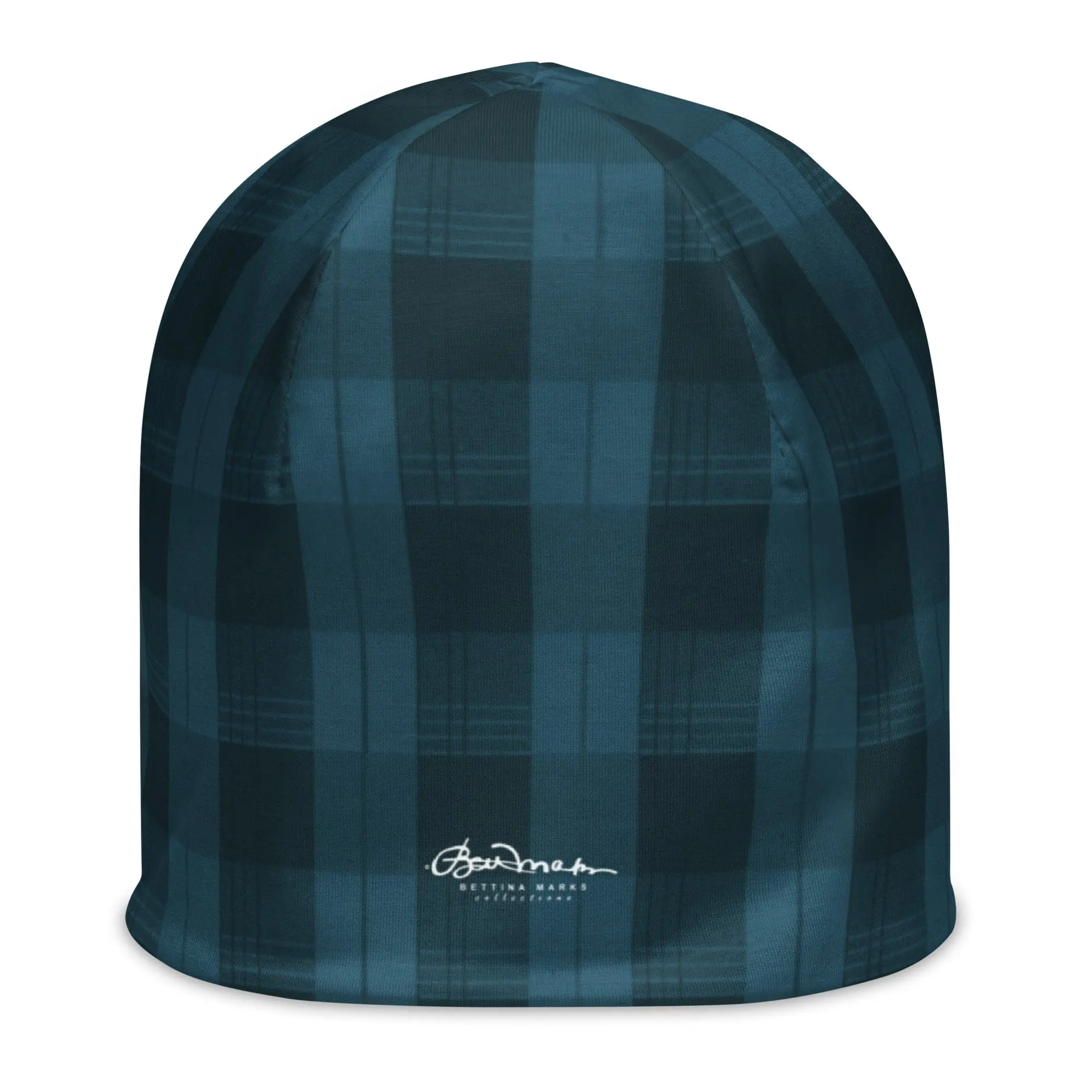 Teal Plaid All-Over Print Beanie