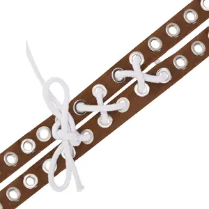 Silver Metal Eyelet Trim with Grommets - Eyelet Grommet Tape for Sewing - Eyelet Tape Strip Cotton Twill Tape by The Yard