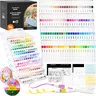 Shuttle Art Automatic Ink Control Acrylic Paint Markers, 24/36/60/96 Colors Brush Tip Acrylic Paint Pens for Rock Painting, Ceramic, Wood, Canvas, Glass, Stone, Fabric, Card Making, DIY & Art Supplies modelpaintingmarkers,Pastel,Metallic