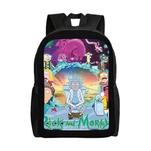 Rick-and-Morty-Backpacks for Girls, Cute School Backpack, Aesthetic Bookbag for Teens, Lightweight Classic Backpack for Travel, Work, Picnic A-12