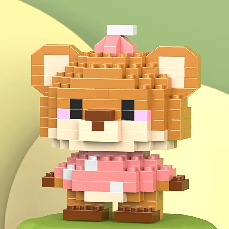 1 Pcs BPA-Free Cute Animal Mini Building Block Kit - DIY Model Kit, Plastic Brick Building Sets, Fluffy Detail Mini Models, Desk Decor Collectible, Beginner Fidget Toy, Valentine's Day Gift (Bricks and Minifigs) Bricker Build Sets