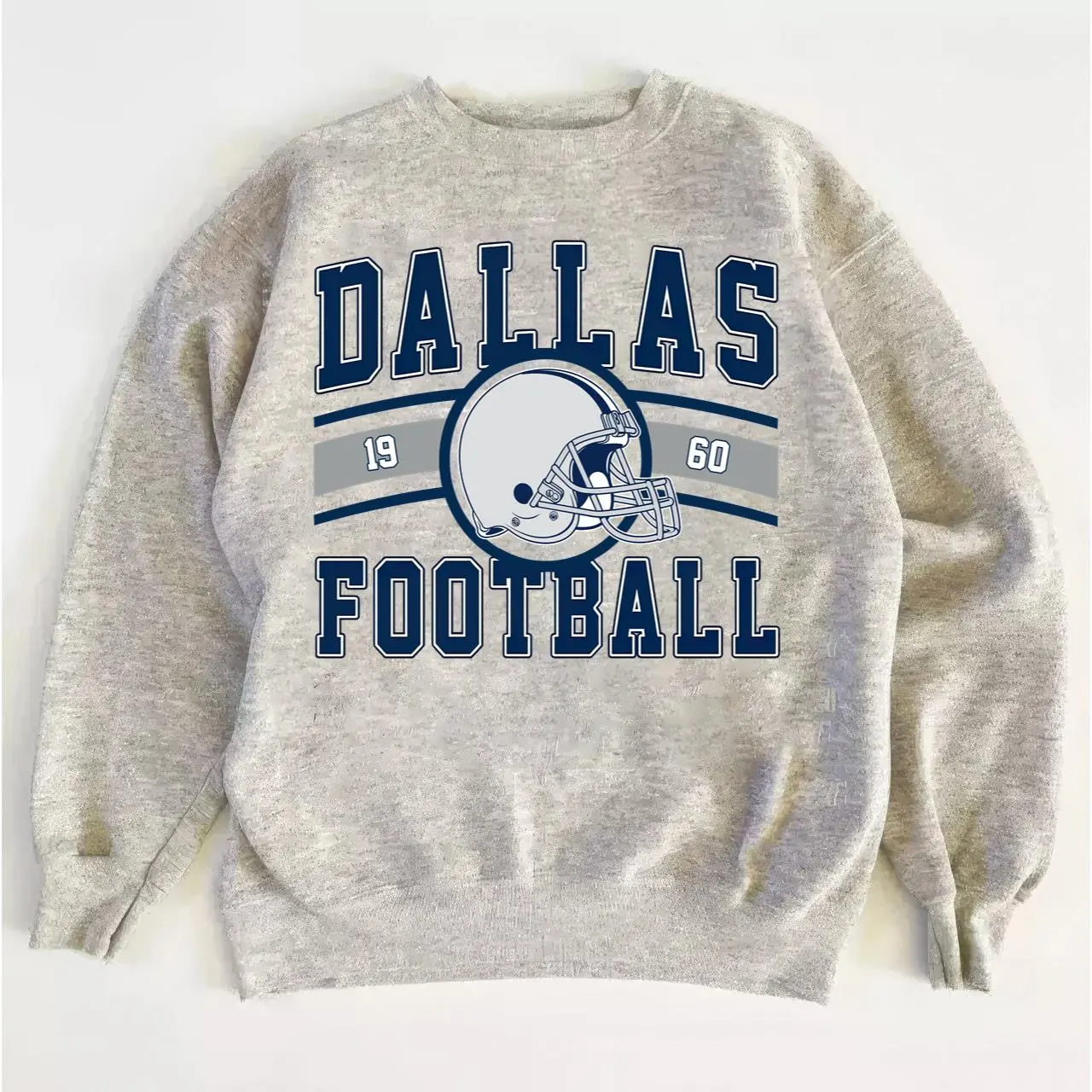 Retro Crewneck Pullover Sweatshirt, Cowboys Football Spirit Outfit for Fans