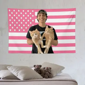 Hamzah tapestry Funny Pink flag Poster Tapestry for College Dorm Decor, Outdoor Party, Patio Yard, Room Decor Merch