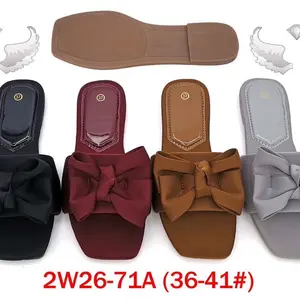 Elegant bow slide sandals  for women  open toe comfortable Girl Walking Shoes Flipflop
