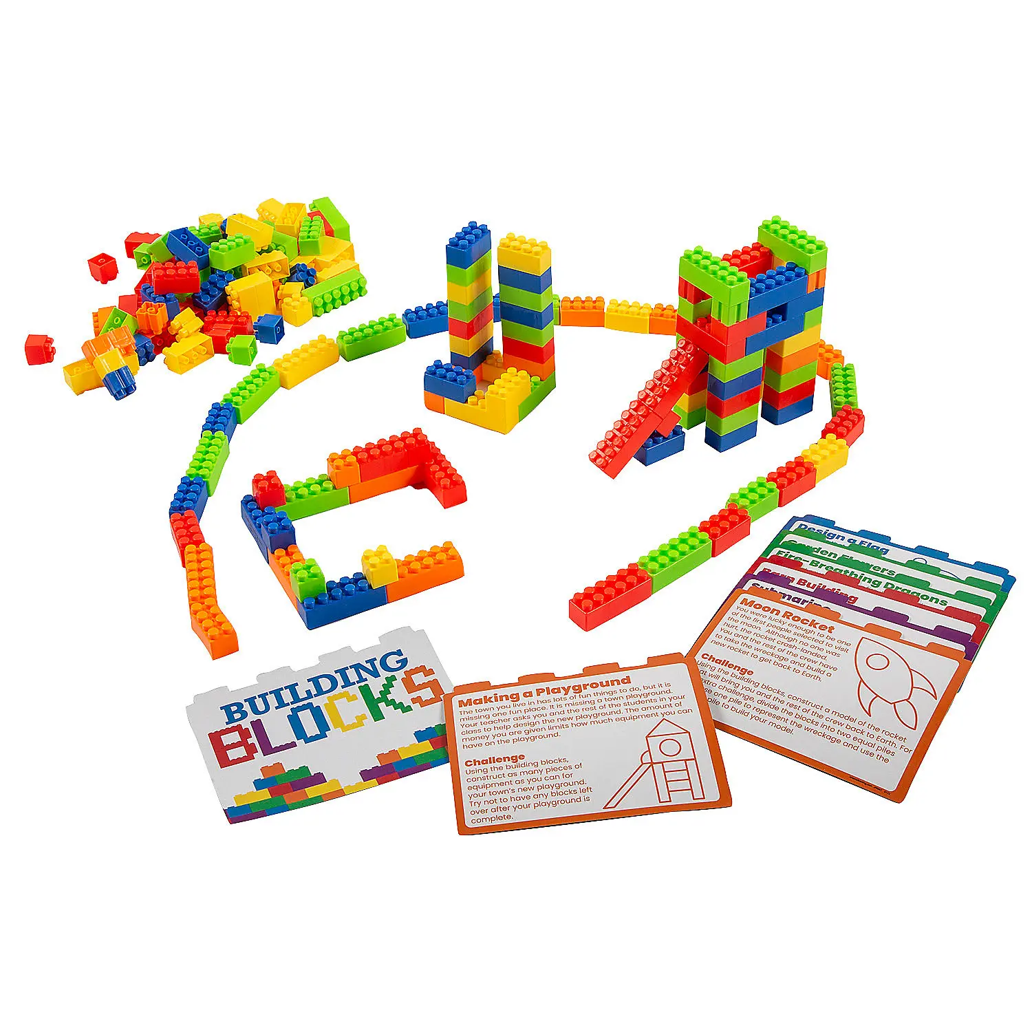 OTC Co. Bulk 148-Pc. STEM Building Blocks Activity Kit - STEM Construction Set, Model Stacking Blocks for Co-Op Learning Challenges (Toys & Hobbies Percussion-Integrated Play)