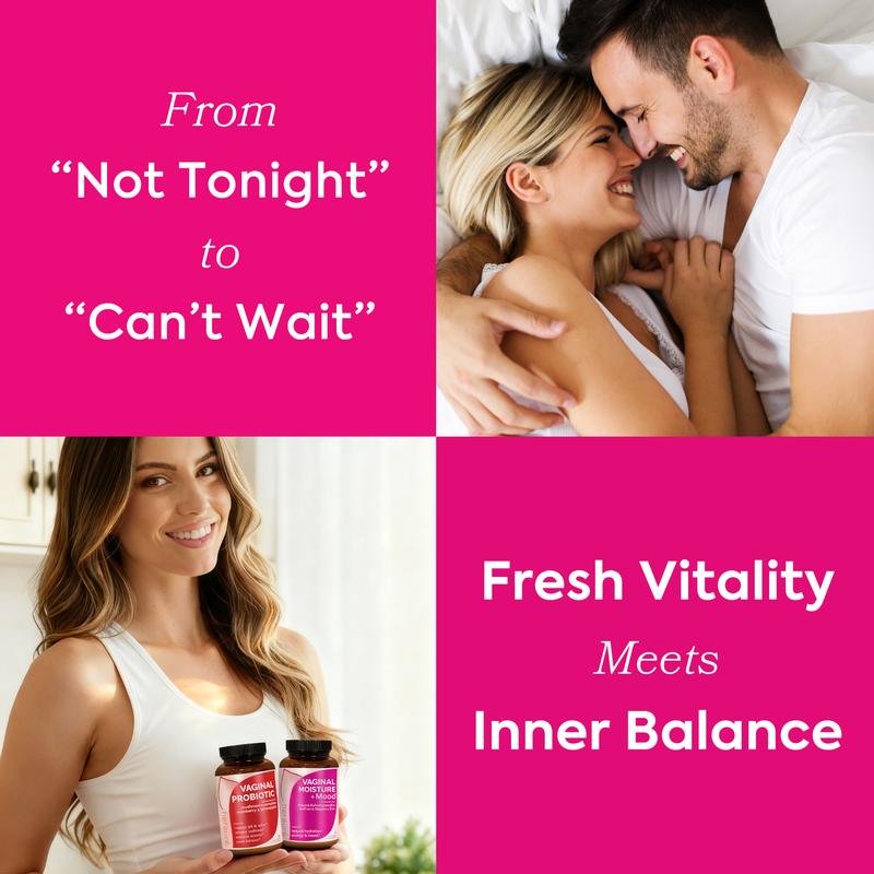 HerAuré Balanced & Moist Bundle | pH Balance, Odor Control, Stress Relief, Energy, Bliss, Relaxation, Flora Health | With 7 Billion CFU Probiotic, 7-in-1 Mushroom Blend, Prebiotic, Ashwagandha, Saffron, Maca, Slippery elm, Sea Moss ,Black Friday