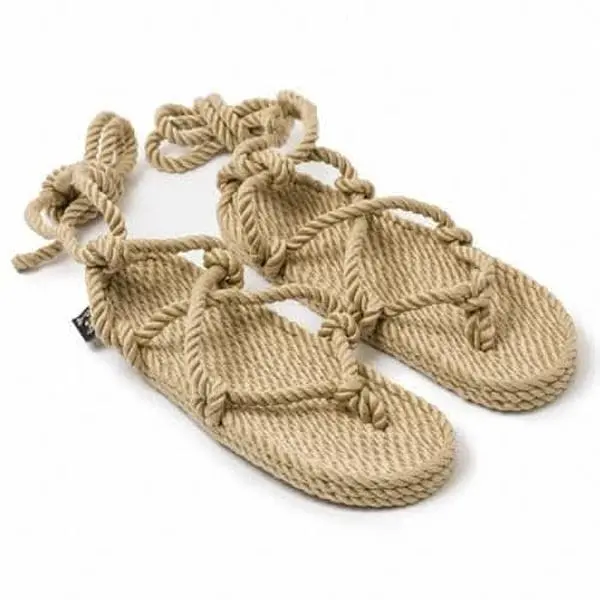Romano Camel Rope Sandals – Adjustable Lace-Up Gladiator Style Minimalist Sandals Lightweight Comfort Summer Footwear