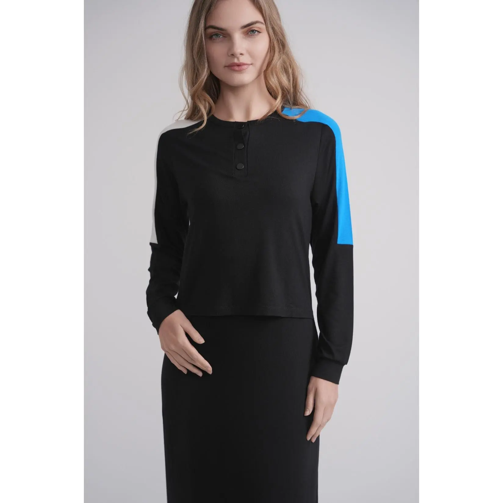 Colorblock Shoulder Nursing Nightgown