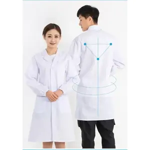 White Coat Long-sleeved Thick Section of Laboratory Clothing Men and Women Cotton Four Seasons Nurse Uniform Slim Beauty