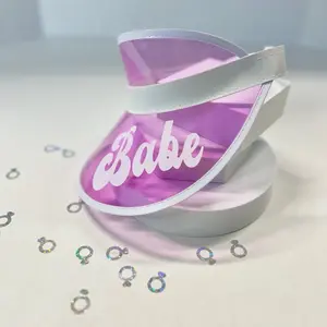 Holographic Babe Visor for Bachelorette Party, Bridesmaid, Girls Trip, Bridal Shower Pool Party, Girls Beach Trip Favor, Retro Sun Visor
