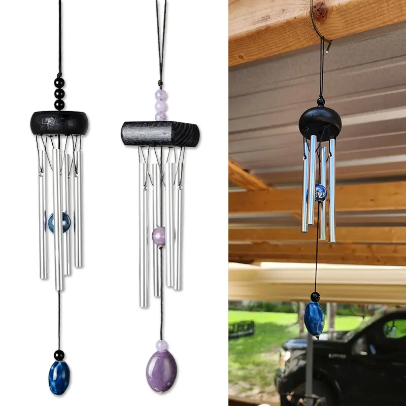 2 Pcs 11-Inch Garden Metal Wind Chimes (11" x 2") - Calming Tone Meditation Decor, Indoor Window Edge & Outdoor Garden Soft Decor, Housewarming Gift, 11 Inches