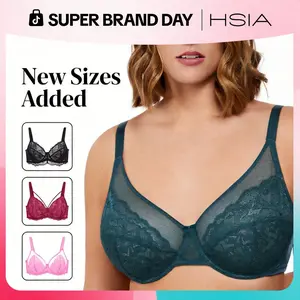 HSIA Floral Lace Underwire Unlined Unpadded Non Padded Minimizer Bra Plus Size Full Coverage Available In Fits Small And Fits Large Sizes Pick Your Fit