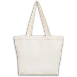 Canvas Tote Bag, Pockets, Zipper, Durable, Lightweight,  Shopping Cloth Bag, Gifts