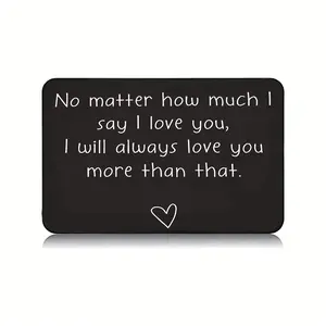 1pc No matter how often I tell you I love you, my affection for you runs ever deeper. "Expressing Love" Engraved Wallet Card Positive Message Card – the perfect anniversary gift for your girlfriend or ideal partner, or a back-to-school greeting card