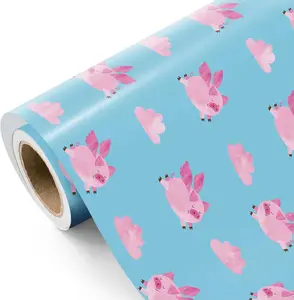 Farmhouse Wrapping Paper Roll - Mini Roll -  30 x 36 to 30x180 inch - Farm Animal Wrapping Paper for Birthday, Baby Shower, Country Present Wrapping