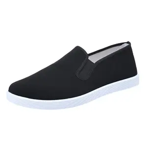 Men's Slip On Canvas Work Shoes Breathable Soft Sole Dad Sneakers Traditional Chinese Style