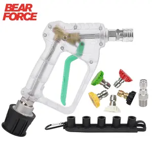 Transparent Pressure Washer Stubby Pistol Sprayer by BearForce for Karcher Nilfisk Parkside Bosch Quick Connector