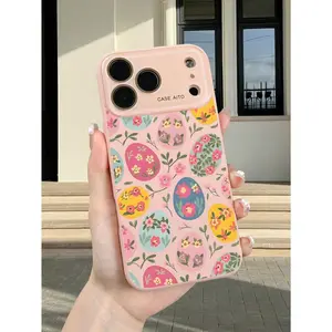 Shockproof TPU Cellphone Casing with Easter Print - Protective Cover for iPhone 12/13/14/15/16/17 Series (Pro, Pro Max Models) - Mobile Phone Protection Accessories