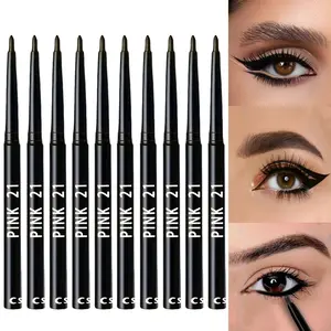 10pcs Long-Lasting Eyeliner Pencils, Longwear Eyeliner, Waterline Pencil, Waterproof, Sweatproof, Smudge-Proof, Easy Twist, Perfect for Daily Use & Makeup