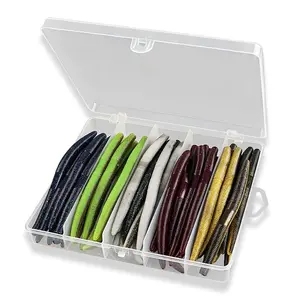 Taiyu 50pcs Soft Worm Lure Set, Mimic Noodle Bug Soft Baits, Bottom Fishing Bass Lures, Essential Fishing Tools, Beginner Fishing Gear With Box