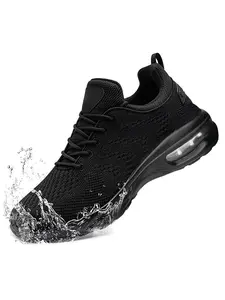 Mens Non Slip Work Shoes Slip On Water Resistant Walking Sneakers Walking Zapatos Trabajo Waterproof Food Service Chef Kitchen Durable Steel Toe Footwear Footwear Worker Bridal Bedroom Black