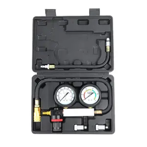 TU-21Cylinder Leak Down Tester Kit, Automotive Engine Compression Leakage Test Kit for Cars Trucks Motorcycles (Black)