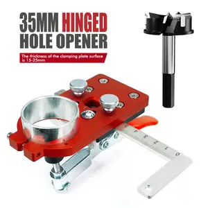 Woodworking 35mm Hinge Hole Punch Set, Cabinet Door Hinge Drilling Locator Clamp, Precision Hole Punch Tool for Woodworking