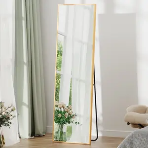 EDX Full Length Mirror 59"x16" Full Body Mirror Rectangle Free Standing Wall Mounted Leaning Hanging Floor Mirrors Aluminium Decor