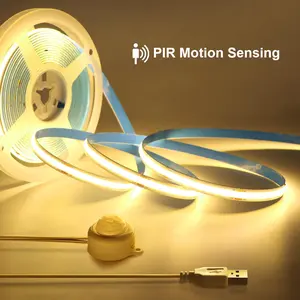 USB COB LED Strip Light with Infrared Motion Sensor, LED Ambient Light, Ambient Lighting Strip, Scene Atmosphere Lights, Dynamic LED Lights, Suitable for Cabinets Stairs and Corridors, Works in the Dark for Enhanced Safety