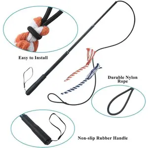 Dog Extendable Teaser Wand Pet Flirt Stick Pole Puppy Chasing Tail Interactive Toy For Small Medium Large Dogs Training Playing Exercise