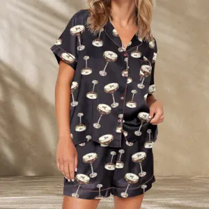 Espresso Martini Pajama Set for Women"" - Fun Sleepwear Featuring Playful Espresso Martini Prints, Perfect for Cocktail Lovers