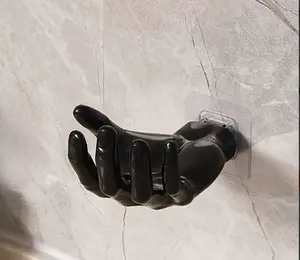 Palm-Shaped Adhesive Hook Holder - Multi-Purpose Storage Solution for Keys, Jewelry, Scarves, Soap, Earphones, and Controllers - Wall-Mounted Organizer for Bathroom, Bedroom, Living Room with Easy Installation