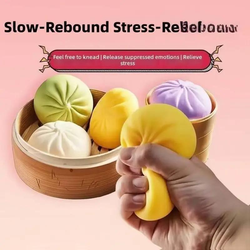 Giant Baozi Squishy Model with Steamer, Steamed BunDumpling Squishy Stress Reliever, Soft Low-RisingDumpling Fidget for Stress Relief, Fun Fidget Model forAdults & Kids, Valentine's Day gift