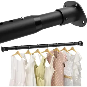 Adjustable Closet Rods for Hanging Clothes 16.5 to 102 Inches Heavy Duty Hanging Rod for Closet Wardrobes Laundry