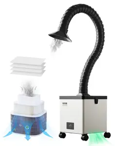 【Summervibes】VEVOR Solder Fume Extractor, 85W Brushless Soldering Smoke Absorber with 3-Stage Filters & 3-Speed Adjustment, 200m³/h Strong Suction Solder Smoke Purifier for Soldering, Engraving, DIY Welding, Salon
