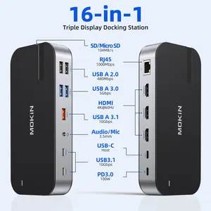 MOKiN 16 IN 1 Laptop Docking Station With Triple Monitor MOKiN 16 IN 1 Laptop Docking Station With Triple Monitor