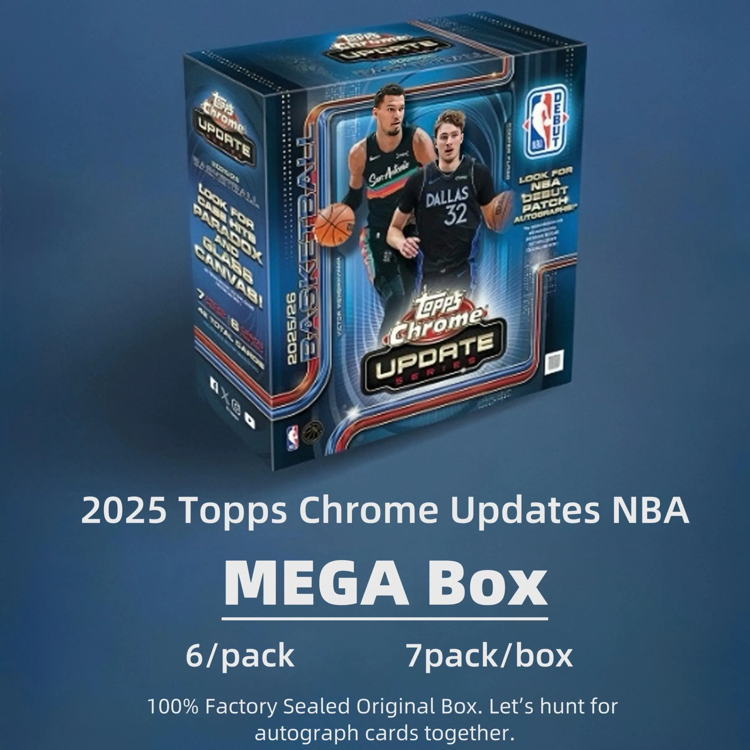 2025 Topps Chrome Update NBA Basketball Mega Box Sports Trading Card Collectible Blind Box
