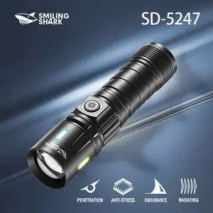 【SD-5247】Smilingshark multifunctional flashlight: Three -speed lighting, you can charge your mobile phone, the telescopic refreshing flashlight illuminates your way forward!