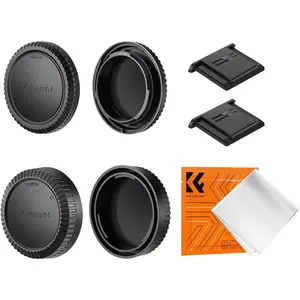 K&F Concept X Mount Body Cap Cover & Rear Lens Cap & Hot Shoe Cover Kit for Fuji Fujifilm X Mount X-Pro2 X-Pro3 X-T2 X-T3 XT4 XT5 X-E4 X-T30 X-E2 X-E2s X-E3 X-E4 X-A10 X-A7 X-A5