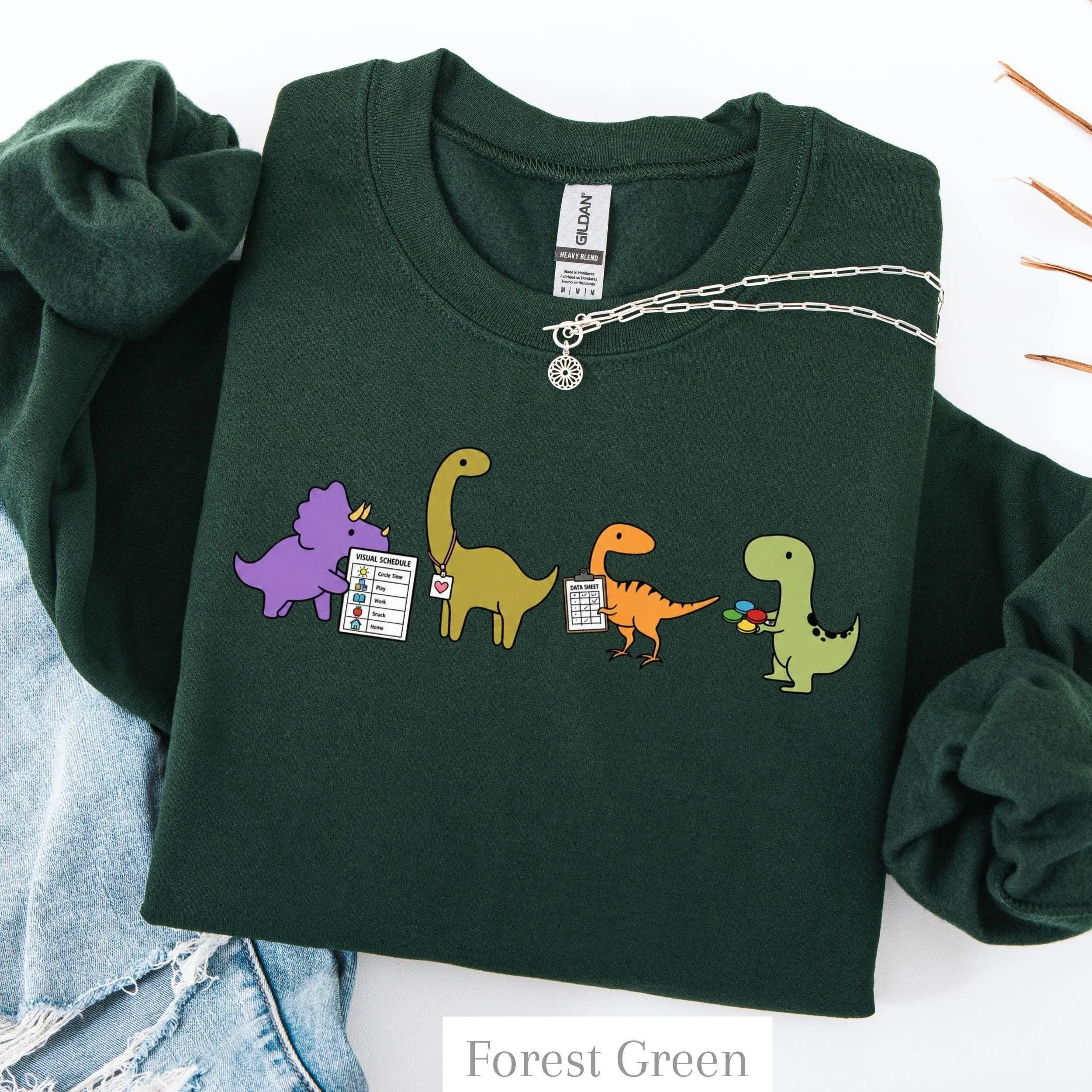 Behavior Therapy Funny Dinosaur T-Shirt, Sweatshirt - ABA Crewneck RBT BCBA BCaBA