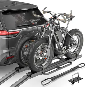 【Yzona】2 EBike Rack up to 5" with Ramp | Foldable & Lockable Bike Racks | 200 LBS