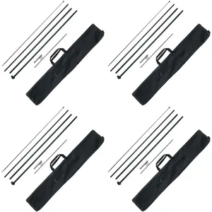 【fathersdaygift】VEVOR Feather Flag Pole Kit, 4 Packs Swooper Flag Pole 16.3 ft, Sign Flag Poles for Business Advertising Flags Outdoor, with Ground Stakes and A Carrying Bag (Flag Not Included) Aluminum Banner