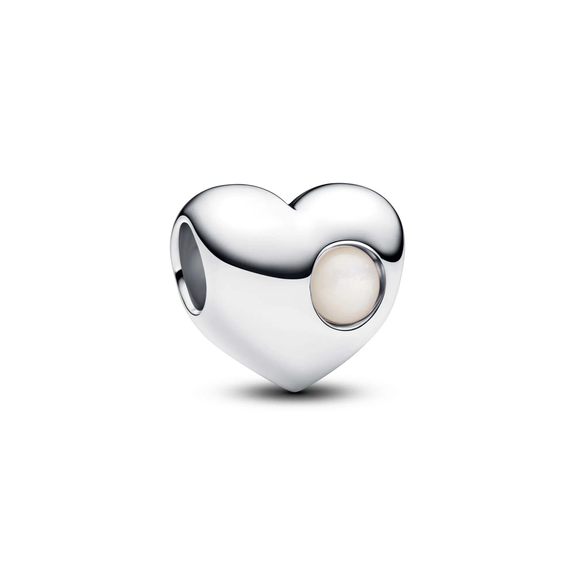 Pandora Engravable White Stone Heart Charm 794161C06, Charms & Pendants, Manmade Pearl