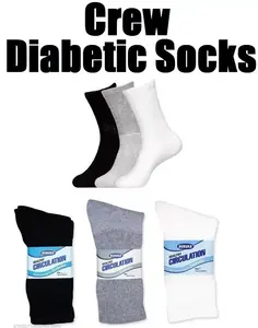 3 Pairs Unisex Circulation Diabetic Crew Socks